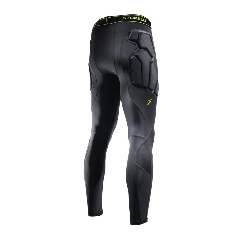 Storelli BodyShield GK Goalkeeper Leggings – Full-Length Impact Protection with SABR-Tex Knees, Hip & Thigh Padding – Turf-Ready Compression Pants with Shin Guard Pockets, Black, Medium