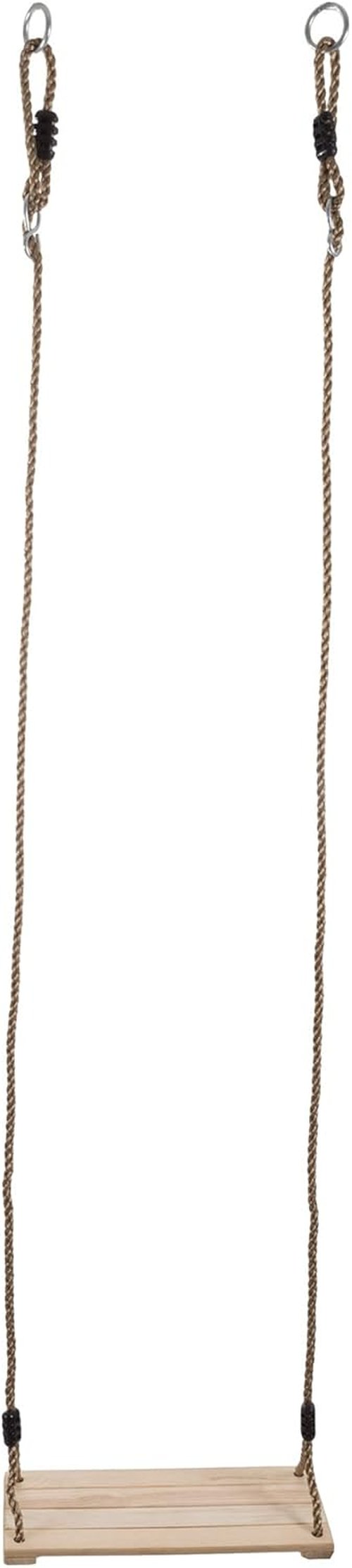 Hey! Play! Wooden Swing - Adjustable Nylon Rope for Kids Playset or Tree | Brown, 80-SA-062