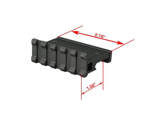Lion Gears Low Profile Tactical Picatinny/Weaver 90 Degree Angle Pro Mount, 2.16" Long with 5 Slots