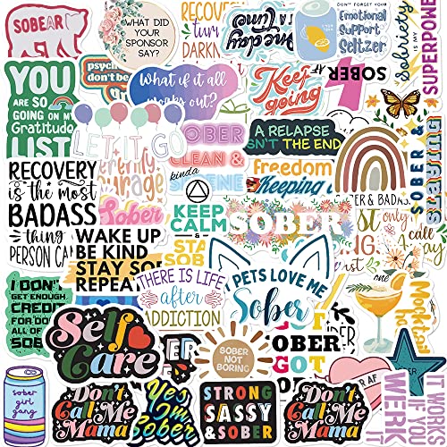 Sober Stickers - 50 Pack Vinyl Stickers for Recovery Gifts