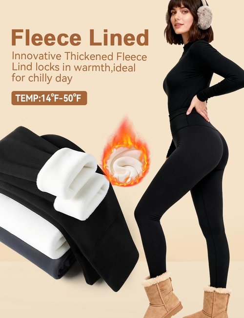 Laite Hebe Fleece Lined Leggings for Women - High Waisted Thermal Yoga Pants | Soft & Warm for Winter Workouts