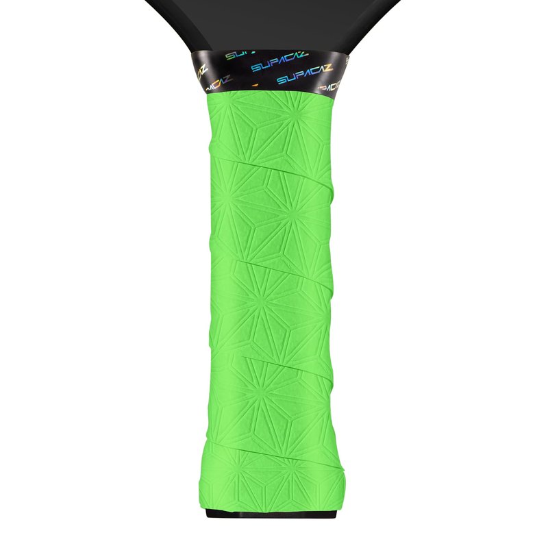 Supacaz SupaSuave Neon Green Pickleball Overgrip - Tacky Pickleball Paddle Grip Tape Wrap - Pickle Ball Anti-Sweat Overwrap - 3pk