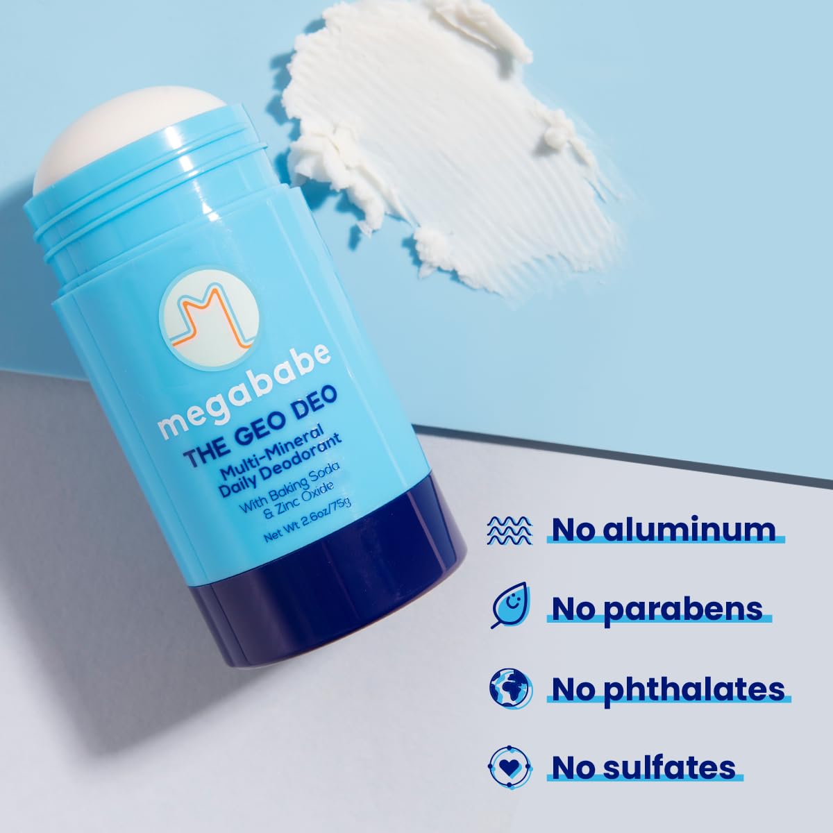 Megababe Daily Deodorant - Aluminum-Free Geo Deo with 72-Hour Odor Protection | 2.6 oz All-Natural Formula