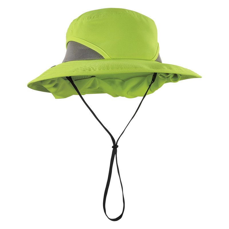 Ergodyne Chill Its 8934 Ranger Hat with Neck Shade, Hi Vis Lime