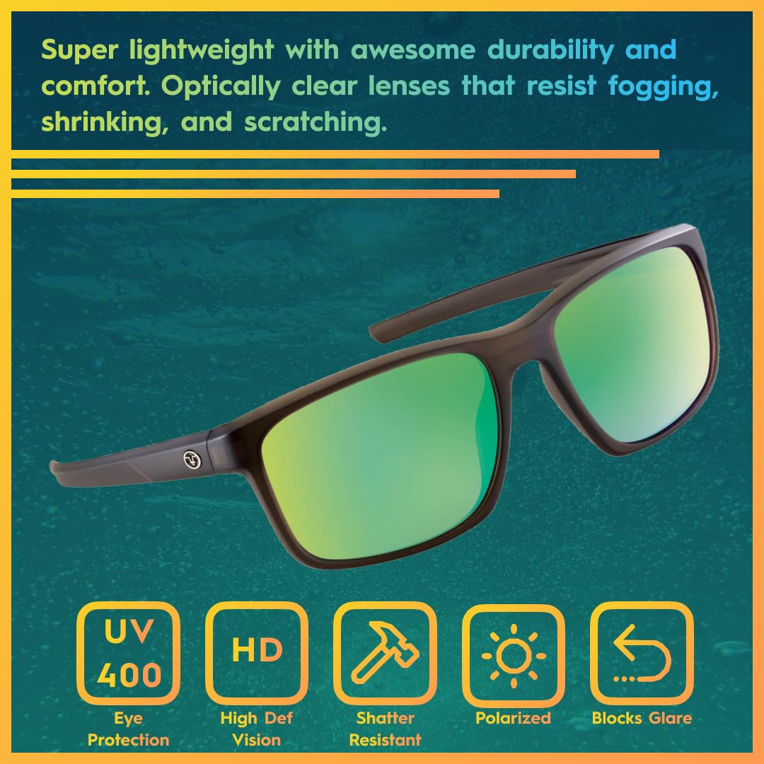 Flying Fisherman Rip Current Polarized Sunglasses with 100% UVA & UVB Protection for Fishing, Biking, Golf, Hiking, Beach, Driving