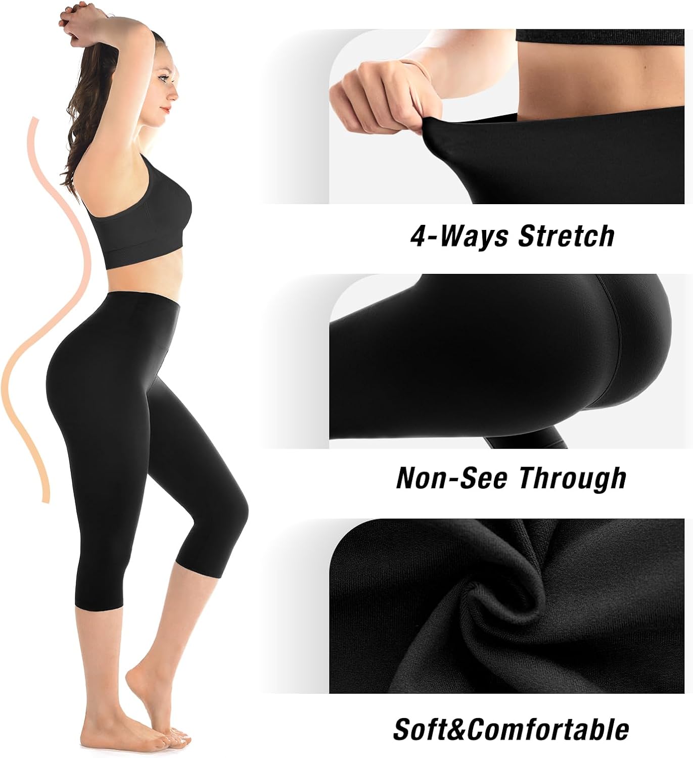 Walifrey Capri Leggings - Buttery Soft High-Waisted Leggings for Yoga & Gym Workouts