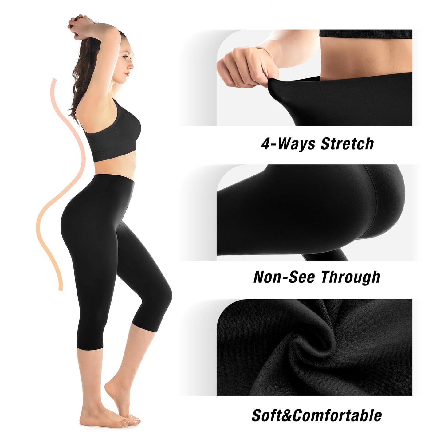Walifrey Capri Leggings for Women, Buttery Soft High Waisted Leggings for Gym Yoga Workout (White SM)
