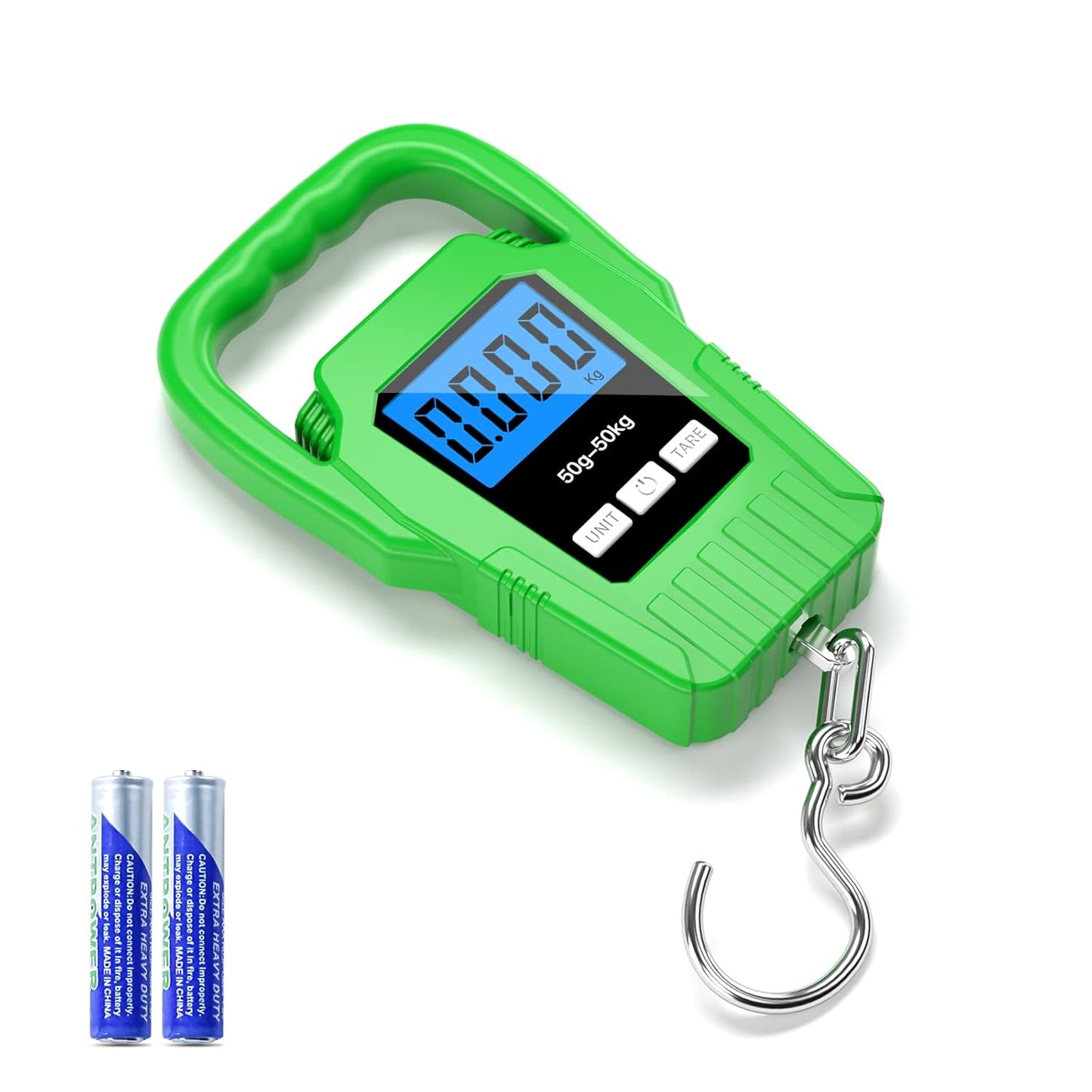 SKEAP Digital Fish Scale - 110lb Capacity with Backlit LCD Display & Large Handle | Green Fishing Gift