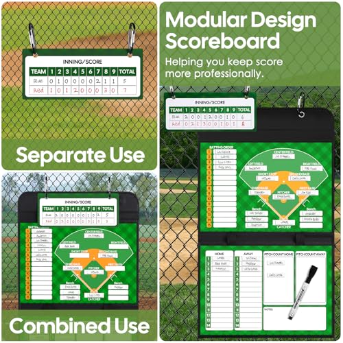 Magnetic Baseball Lineup Board with 40 Cards & Markers