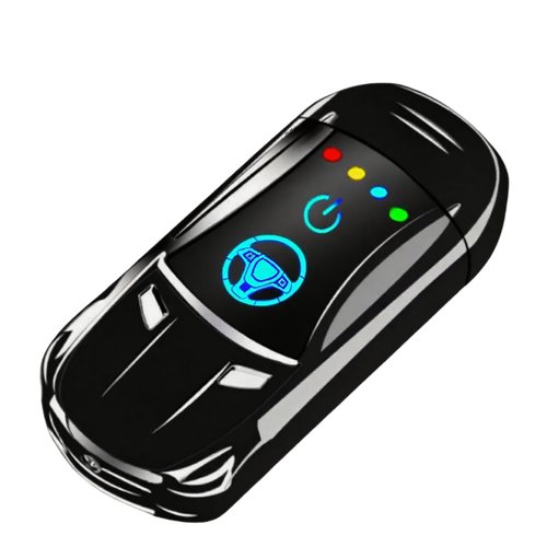 Electric Rechargeable Dual Arc Plasma Lighter for Men- USB Electronic Windproof Flameless Cool Lighter with LED Battery Indicator, Pocket Metal Unique Cute Mini Car Shape for Candles & Camping