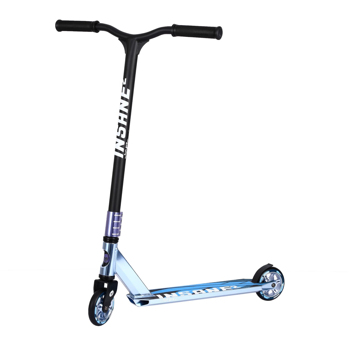 Pro Stunt Kick Scooter with Freestyle BMX Handlebars with 110mm Wheels & ABEC-9 and 88A high Elastic PU Wheels with Aluminum hubs(Sapphire Blue)