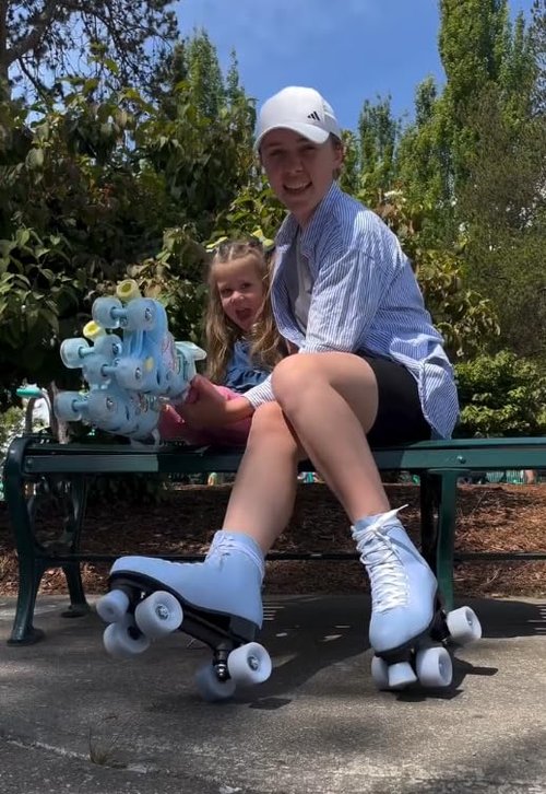 Nattork Roller Skates for Girls Women Outdoor Indoor Four PU Wheel Fun Fashionable Roller Skates for Men Girls Boys Blue (Women Size US 5)