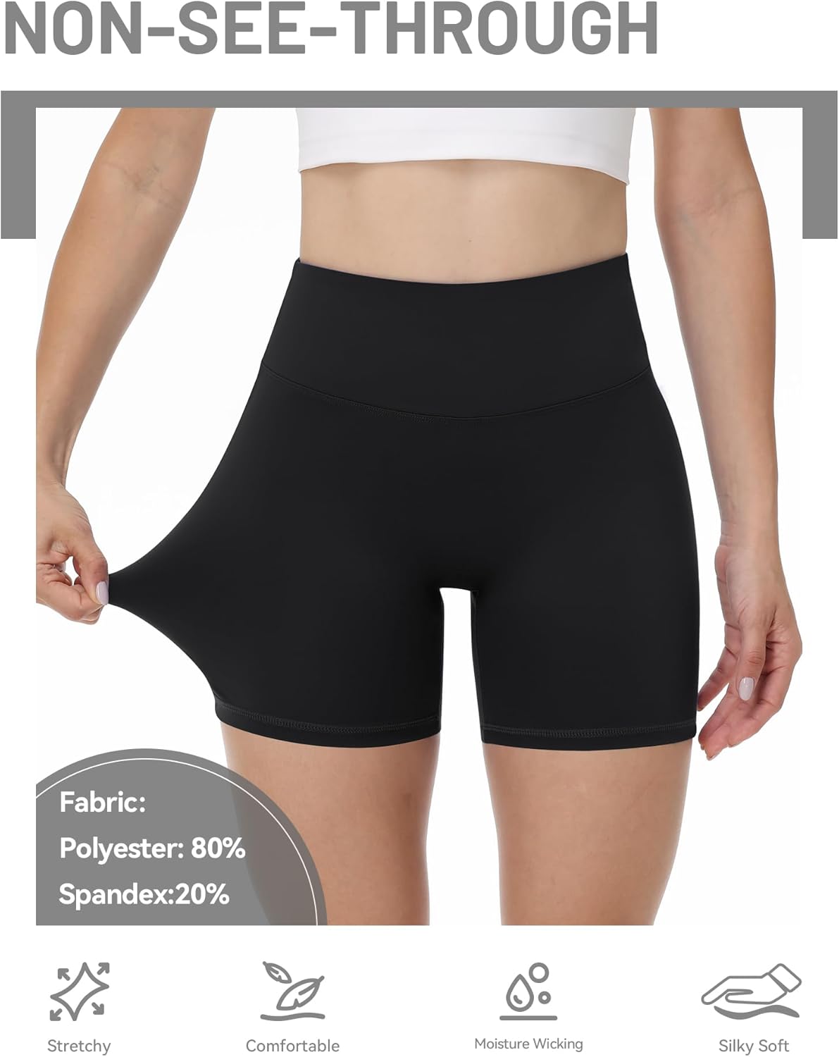 Runhit Biker Shorts for Women - High Waisted No Front Seam Yoga & Gym Spandex | 3''/5''/8'' Sizes