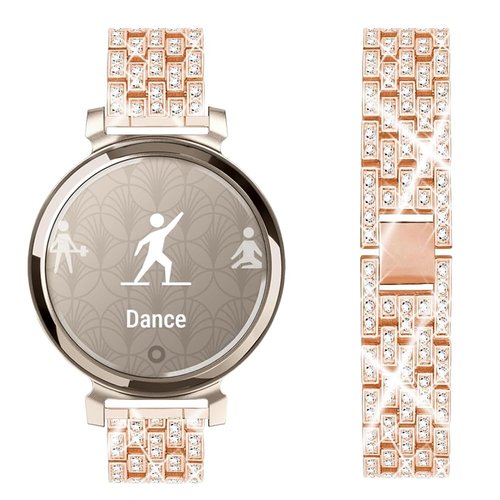Compatible with Garmin Lily2 / 2 Active Watch Band Dressy Replacement Stainless Steel Metal Strap for Women (Rose Gold)