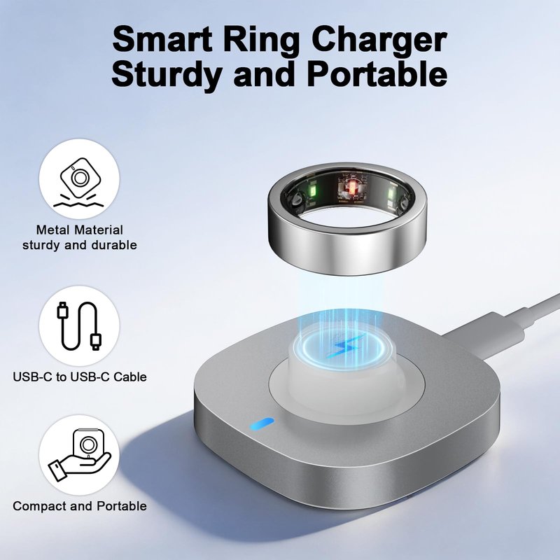Vigamen Charger Compatible with Aura-Ring Gen 3-Size 8,Fast Safe Charging Dock with USB-C Cable for Smart Ring
