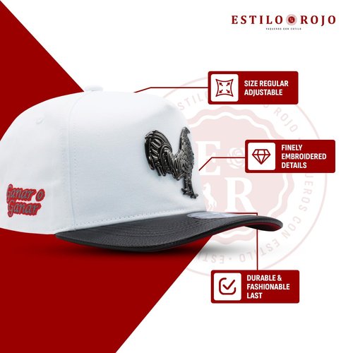 Ferreti - Hats - Gorra - Original - Sombrero - Snapback - Adjustable Fit - Premium Embroidered Patch - El Gallo Design - Black Gray