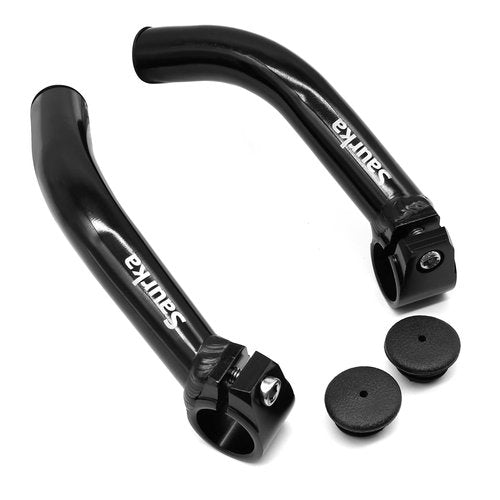 Saurka Bike Bar Ends, Aluminium Alloy MTB Bicycle Bar Ends, Handlebar Accessories, Suitable for 22.2mm(7/8") Standard Diameters Handlebar, Black