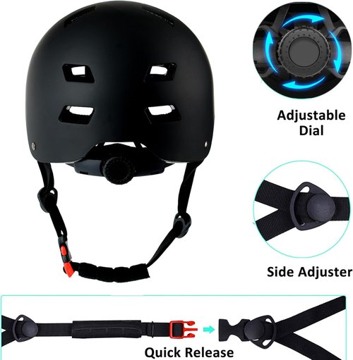 Bavilk Bike Helmet - Adjustable Multi-Sport Safety Gear for Teens & Adults | 3 Sizes Available