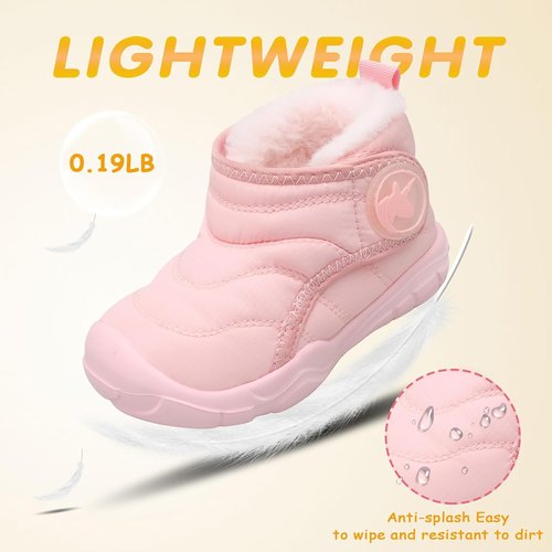 LeIsfIt Toddler Winter Boots - Cozy Fleece Indoor/Outdoor Shoes for Boys & Girls, Warm & Wide Fit