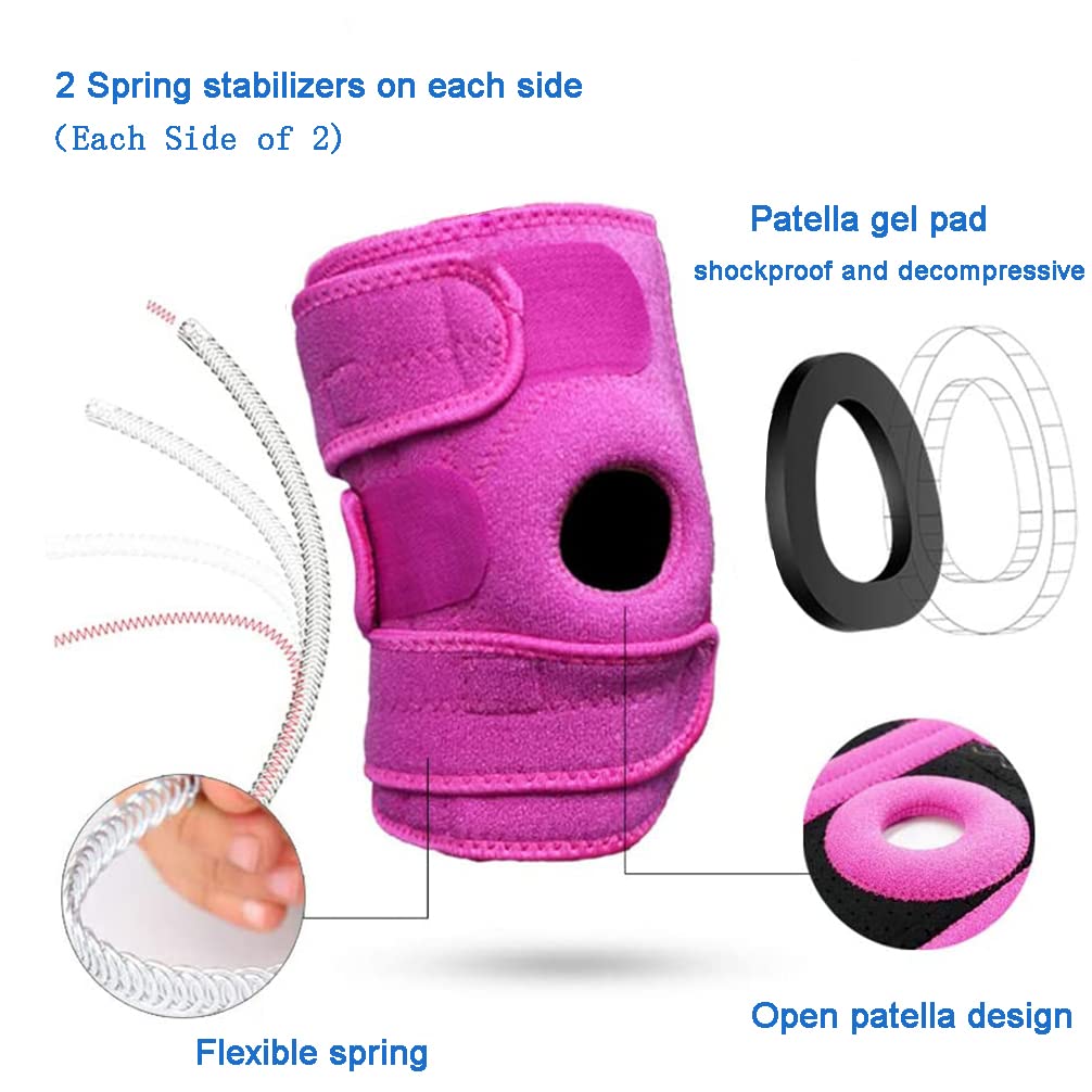 Luwint Kids Youth Neoprene Knee Brace, Open Patella Stabilizer with Adjustable Straps Knee Pads Support for Arthritis, ACL, Relieves Pain, Basketball, Sports, 1 Piece