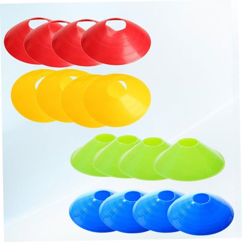 KESYOO Soccer Training Disc Cones - 16 Pcs Agility Markers in Red, Blue, Green, Yellow for Outdoor Sports Practice