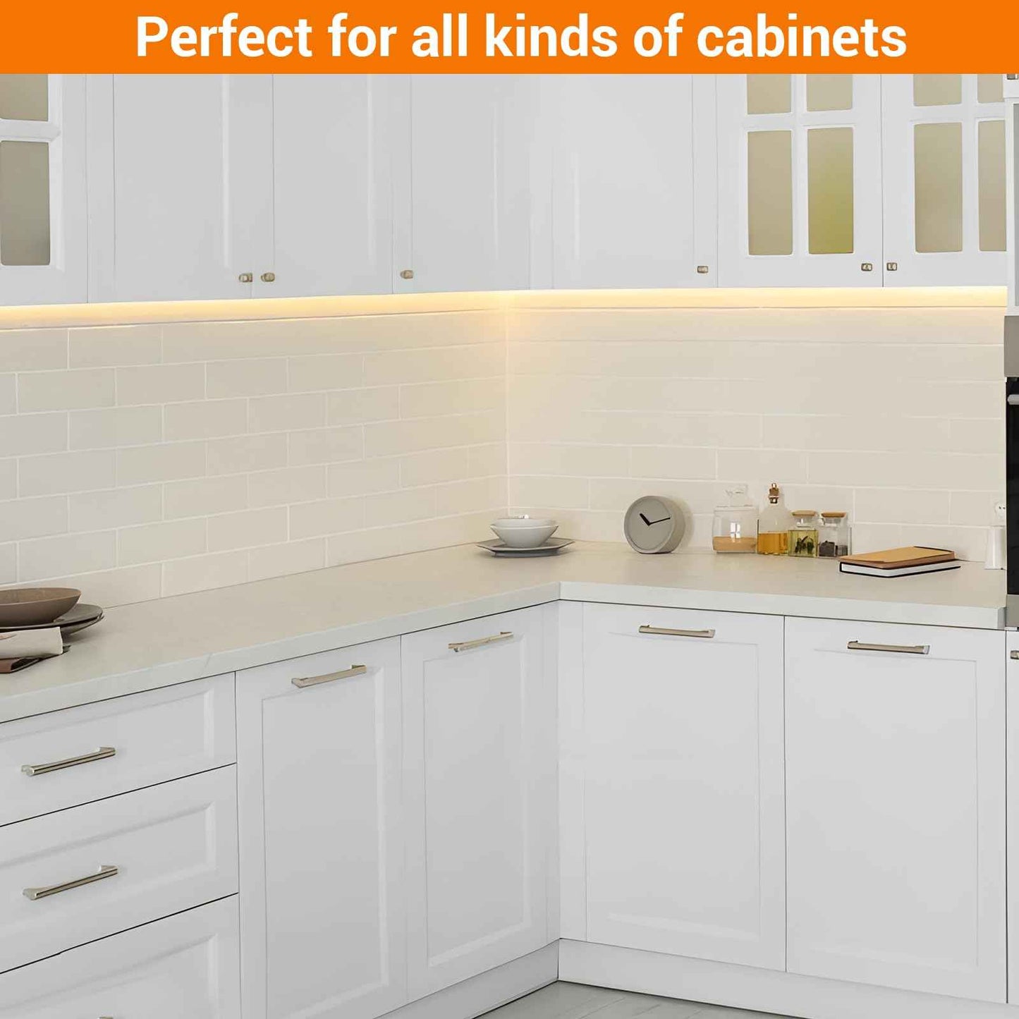 Dawnrise 24" Hardwired Under Cabinet Light (2 Pack), Linkable,1270 Lumens, 3 Color Selectable, Brightness Adjustable, Under Counter Lights for Kitchen, Wide Luminous Surface, White Finish, Metal Base