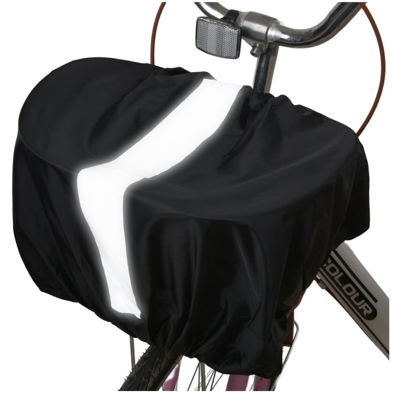 VAOLOAV 35L Bicycle Basket Waterproof Rain Cover with Reflective Strip Bicycle Rear Rack Rain Cover Black