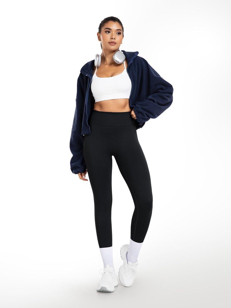 Tallemon Seamless Workout Leggings for Tall Women Extra Long High Waisted Gym Running Pants, 34" Inseam, Black, Large