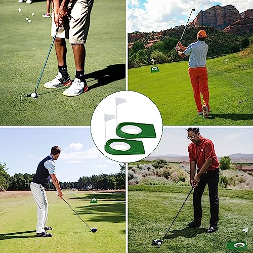 Indoor Golf Putting Green Set - 2 Pack Cups with White Flag
