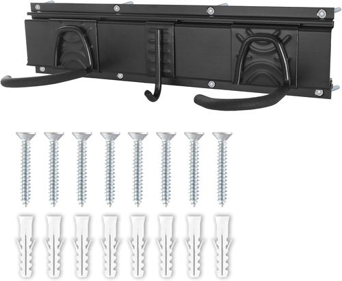 Bike Storage Rack - Wall Mount Hanger for 2 Bicycles & 1 Helmet | Adjustable, Holds Up to 100 lbs