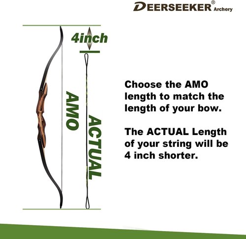 Deerseeker Archery Bowstring Set - Dacron Recurve Bow String Replacement for 48-70 Inch Longbows