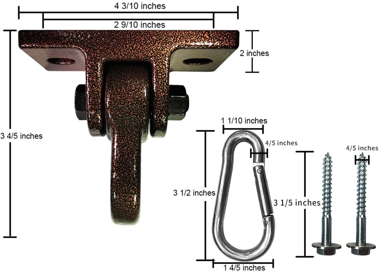 ABUSA Heavy Duty Swing Hangers - 5000 lb Capacity for Indoor/Outdoor Use | 4 Pack with Screws & Bolts