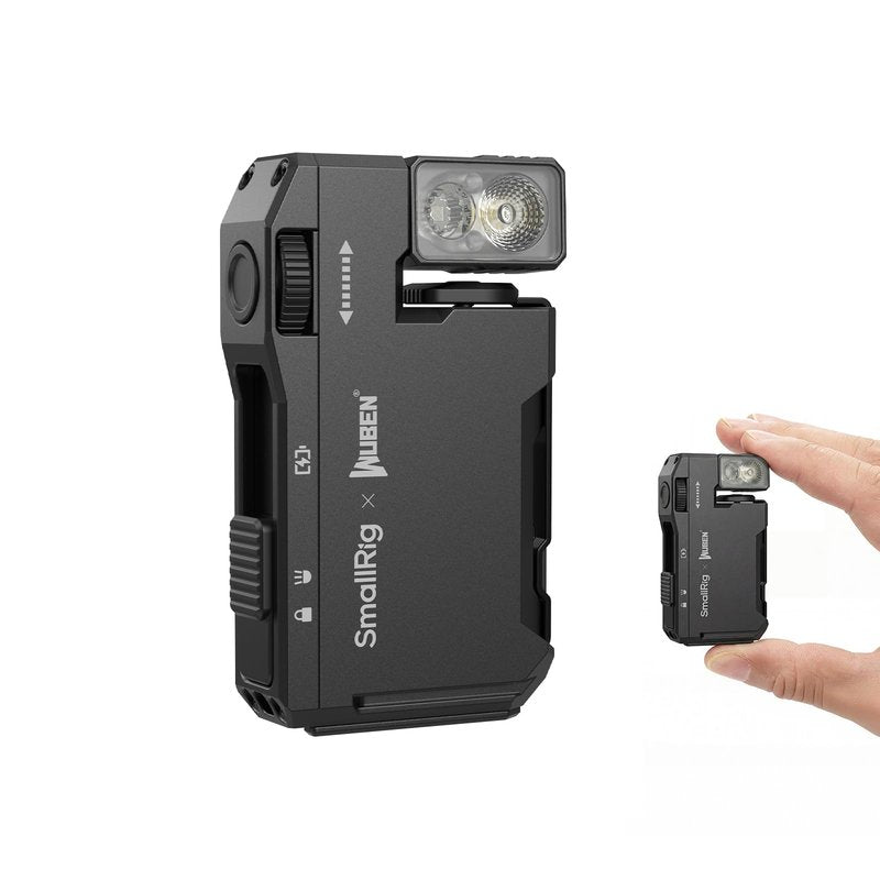 SMALLRIG Rechargeable Mini EDC Flashlight, 400 Lumens Magnetic Pocket-Sized LED Light, IP65 Waterproof, with 1/4”-20 Screw, Diffuser, Everyday Carry Flashlight for Camping, Signaling - 5710