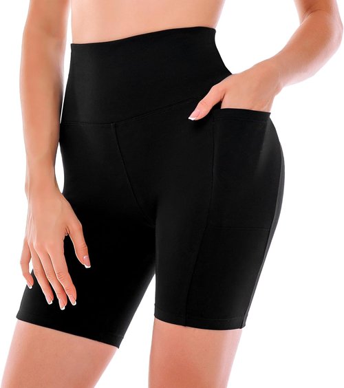 Ipletix Biker Shorts - High Waisted Women's Yoga & Gym Shorts with Pockets | 6'' Athletic Fit