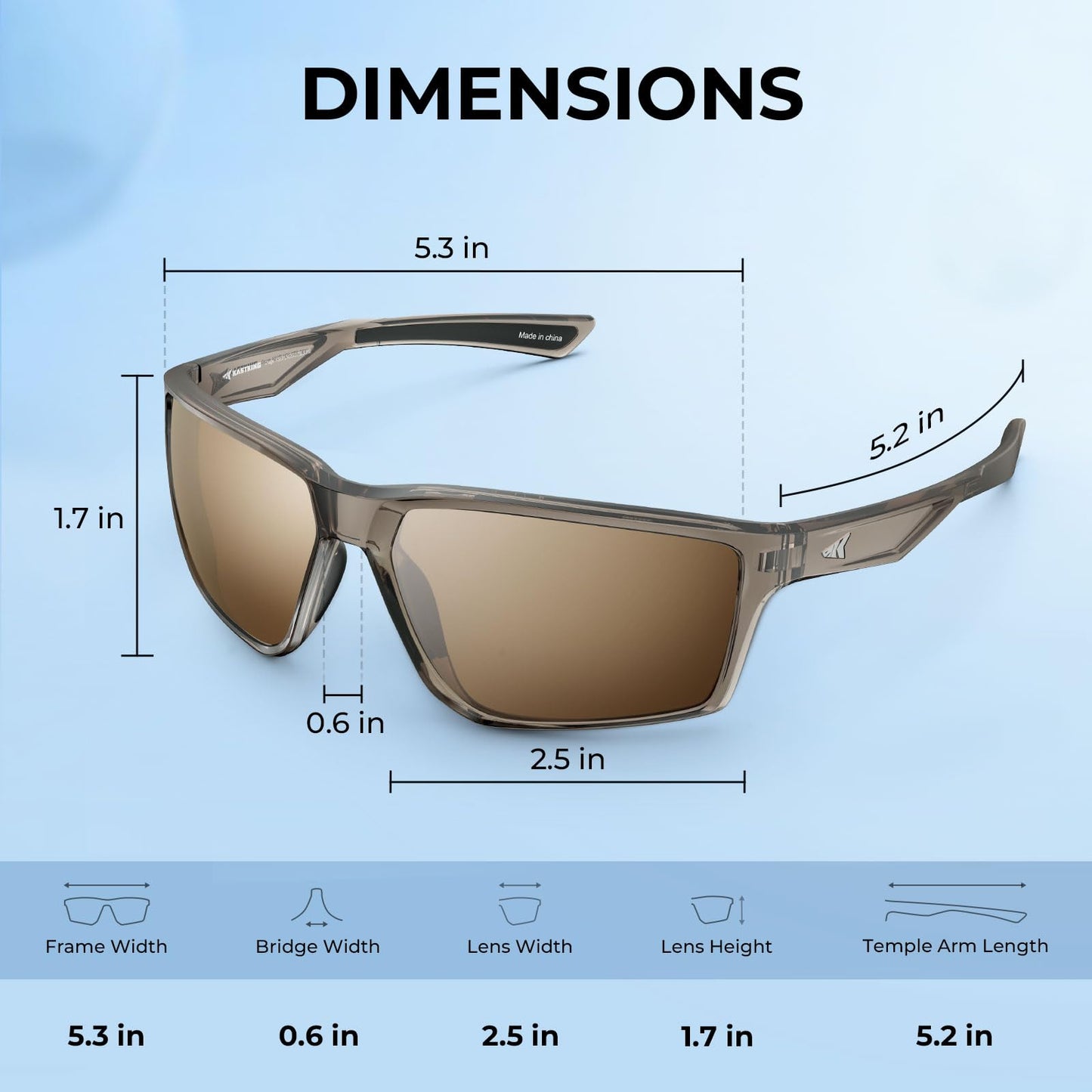 KastKing Osage Polarized Sport Sunglasses for Men and Women, Ideal for Driving Fishing Cycling Running, UV Protection