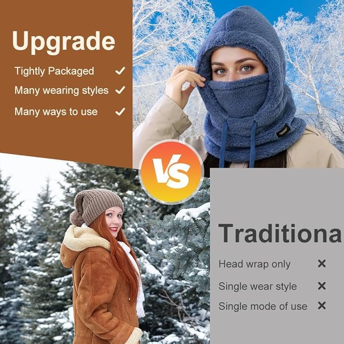 Windproof Fleece Balaclava Winter Face Mask - White One Size