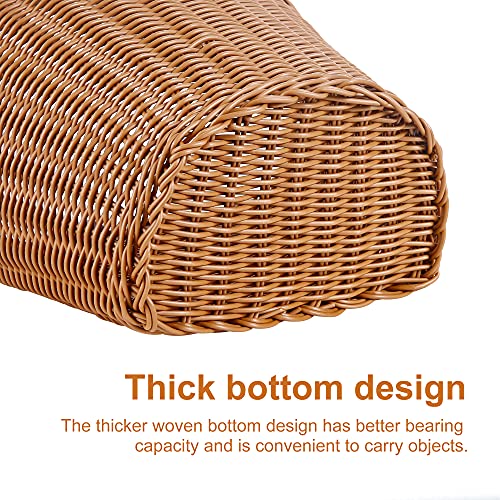 Woven Plastic Bike Basket - Front D-Shaped Handlebar Storage Brown