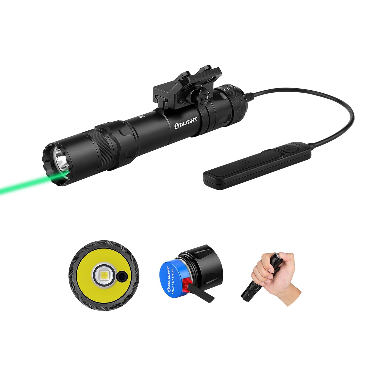 OLIGHT Odin GL M 1500 Lumens Mlok Tactical Flashlight with Green Beam