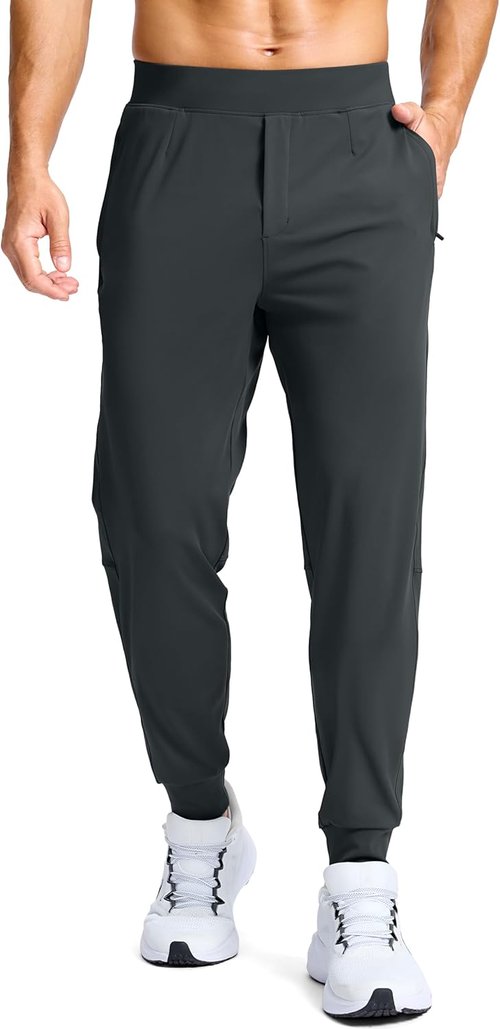 G Gradual Men's Golf Joggers - Slim Fit Stretch Sweatpants with Zipper Pockets | Ideal for Work & Running