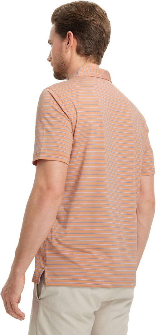 M MAELREG Golf Shirts for Men - Moisture-Wicking Striped Polo | Performance Dry Fit Short Sleeve