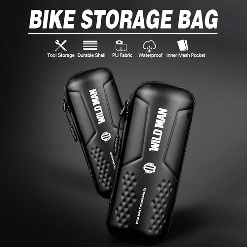 HUIOP Bike Tool Bag, Bike Storage Bag Repair Tool Bag with Zipper Waterproof PU Front Frame Pouch Bicycle Tool Kit Bag for Water Bottle Holder