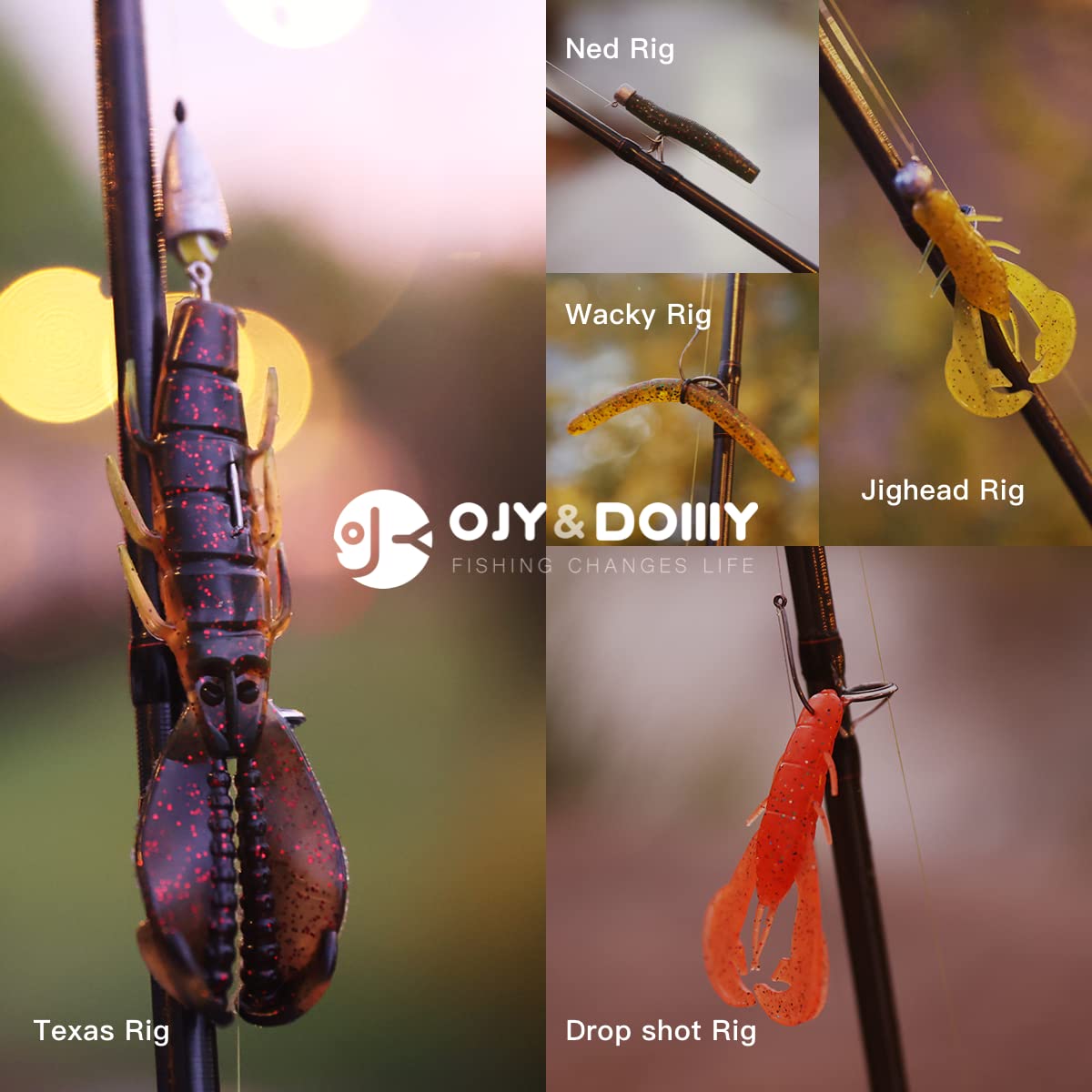 OJYDOIIIY Bass Fishing Lures Kit for Freshwater with Animated Swimbait,Topwater Plopper,Chatterbait,Crankbait,Soft Plastic Baits Set with Tackle Box Included