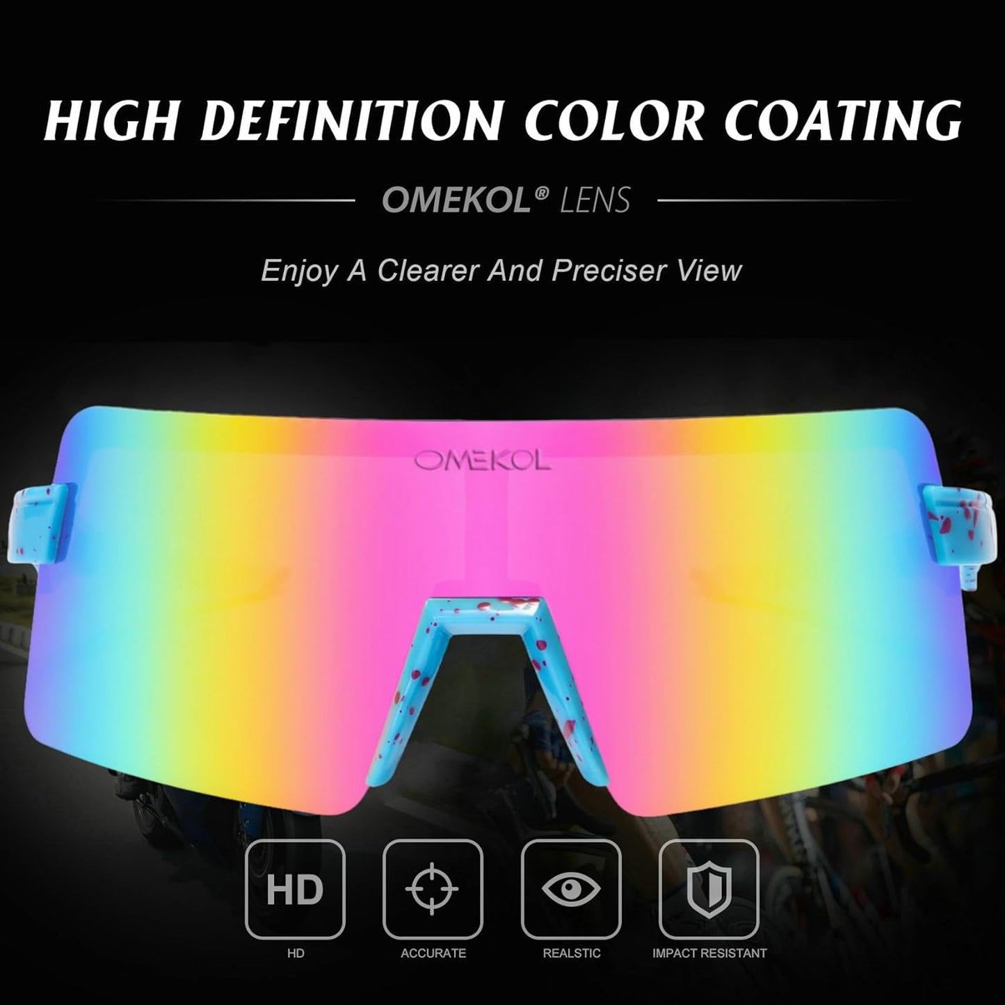 OMEKOL Polarized Sunglasses for Men & Women - UV400 Outdoor Sport Eyewear | Two Sizes Available