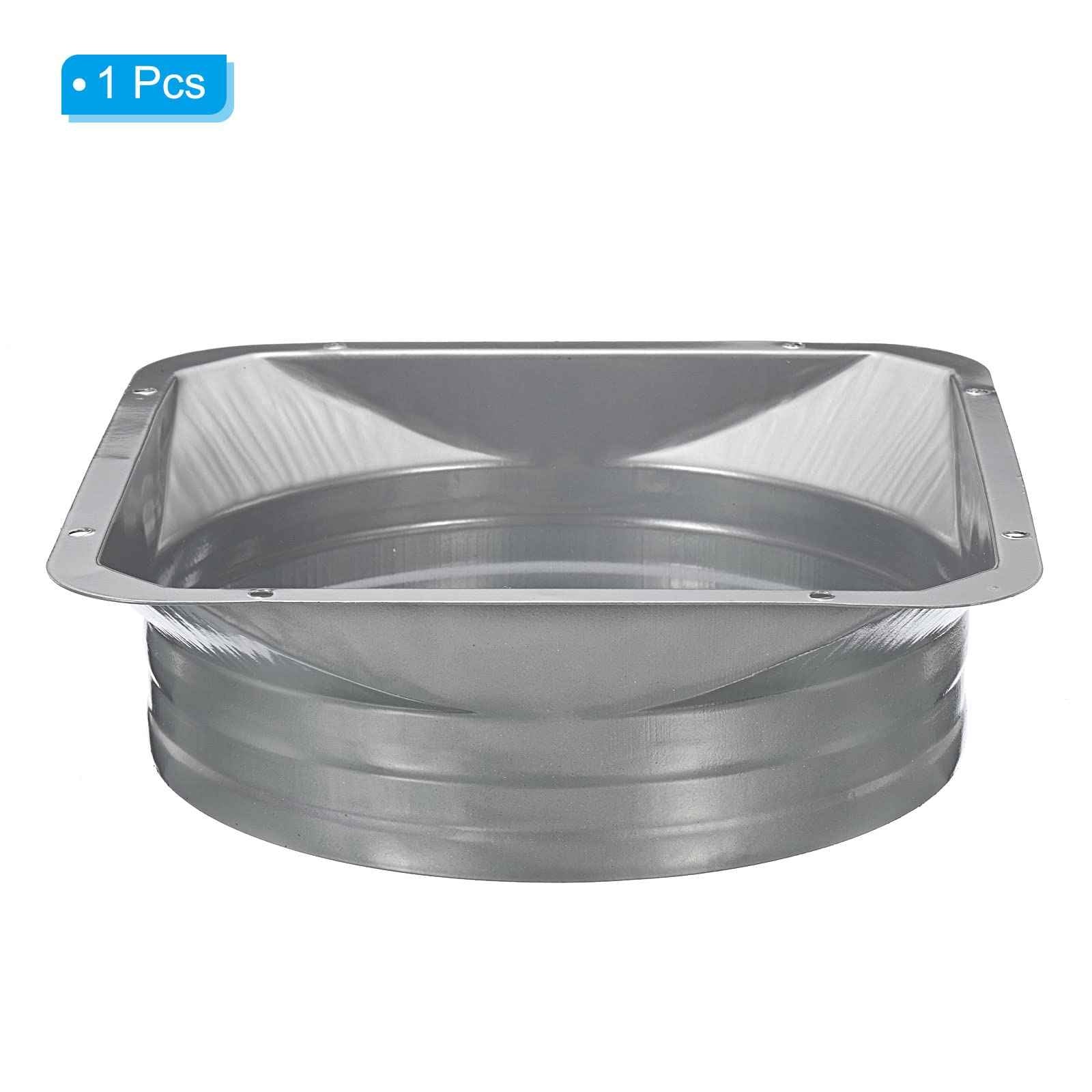 PATIKIL 8 Inch Duct Connector Flange, Metal Straight Pipe Flange Square to Round Interface Air Duct for Heating Cooling Ventilation HVAC System