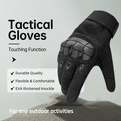 GCSIOM Black Touchscreen Tactical Gloves for Outdoor Protection Gloves, Cycling, Motorcycle Riding, Rock Climbing (X-Large,Black)