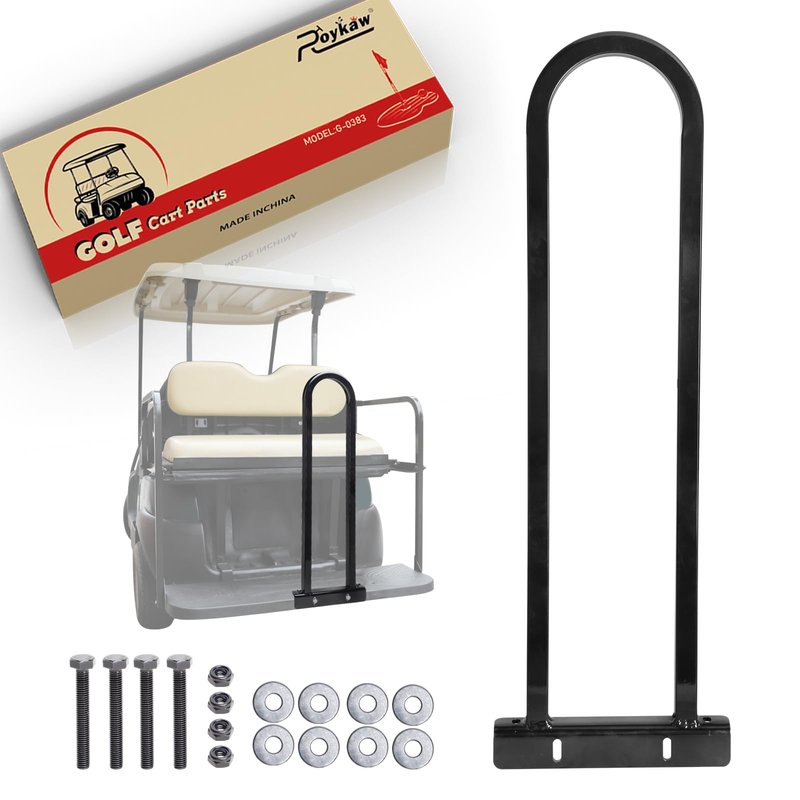 Roykaw Golf Cart Rear Seat Grab Bar Safety Bar Compatible with Club Car, EZGO, Yamaha, Universal Golf Cart Handle Grab for Back Seat, Heavy Duty Rear Seat Hand Rail