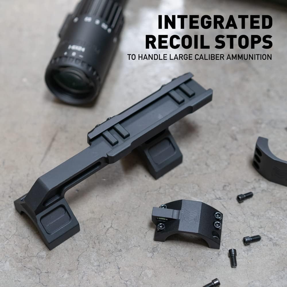 Monstrum Next Level Series Offset Scope Mount - Integrated Anti-Cant Level Bubble for Precision