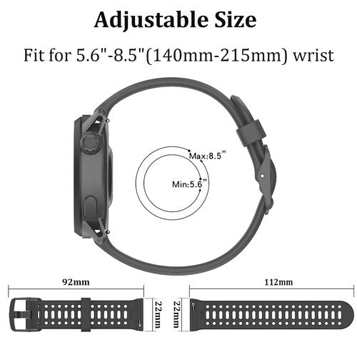 XIDESSEN 2 Pack Silicone Bands Compatible With COROS Pace 3/4,COROS Apex 2 PRO/Pace Pro/Apex PRO/Apex 4 42mm,Sports Beathable Silicone Replacement Watch Strap for Men Women