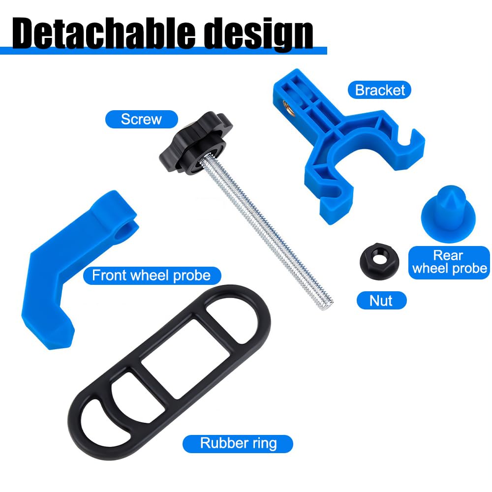 MiOYOOW Bicycle Rim Adjustment Tool, Mini Bike Wheel Truing Stand with Spoke Key & Rubber Strap Cycling Repair Accessories for Bicycle Maintenance