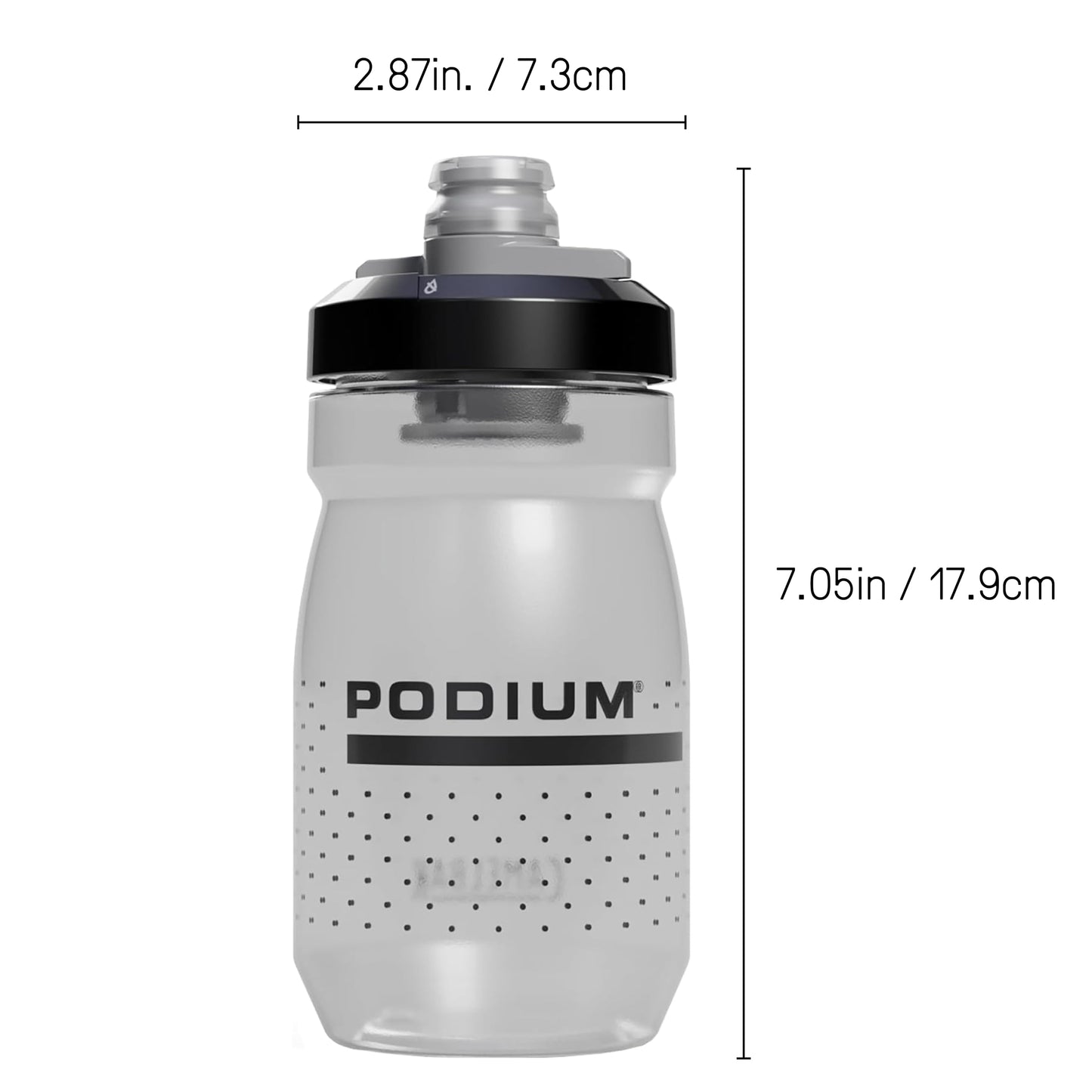 CamelBak Podium Bike Squeeze Water Bottle, Lightweight Design with High Flow Cap for Cycling, 15oz, Smoke